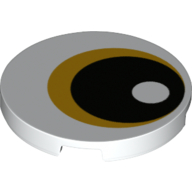Tile Round 3 × 3 with Gold and Black Circles print (Eye) White