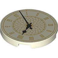 Tile Round 3 × 3 with Clock print Nachtleuchtend Weiß