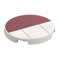 Tile Round 3 × 3 with Dark Red Half, Dark Bluish Grey Lines print White