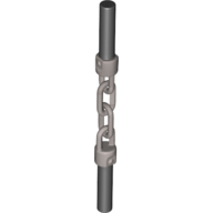 Weapon Nunchucks with Silver Chain pattern Schwarz