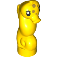 Animal, Seahorse with Black Eyes, Olive Green Spots in Gelb