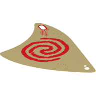 Sail, Triangular, with Red Spiral Beige