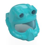 Helmet Underwater Diver with Trans-Light Blue Visor and Headlamps Mittelazur