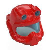 Helmet Underwater Diver with Trans-Light Blue Visor and Headlamps Red