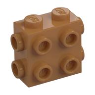 Brick Special 1 × 2 × 1 2/3 with 8 Studs on 3 Sides Medium Nougat