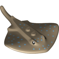Animal, Stingray with Medium Blue Spots, Black Eyes print Dunkelbeige