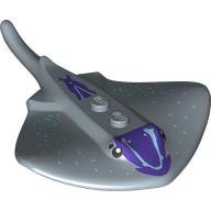Animal, Stingray with Dark Purple Markings Spots print Sand Blue