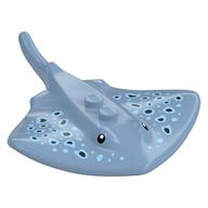 Animal, Stingray with Bright Light Blue/Dark Blue Spots, Black Eyes print Sand Blue
