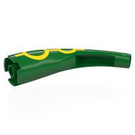 Animal / Creature Body Part, Tail / Claw / Horn / Branch / Tentacle, End Section, Large with Yellow Line, Circles print Green