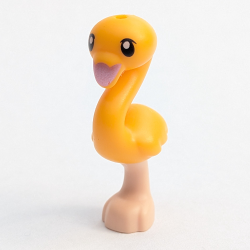 Animal, Bird, Flamingo with Light Nougat Leg, Black Eye and Lavender Beak