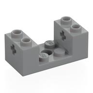 Stein speziell 2 × 4 × 1 1/3 mit Achslöcher und 2 × 2 vertieft und Loch Hellblaugrau