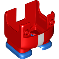 Nintendo Figure, Legs and Overalls with Two Front Studs with White Stripe and Blue Feet, with Internal Prongs for Propeller Suit Red