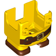 Nintendo Figure, Legs and Overalls with Two Front Studs and Work Belt and Reddish Brown Feet, with Internal Prongs for Builder Suit Gelb