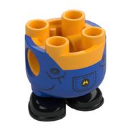 Minion Body, Blue Overalls, M Logo print Bright Light Orange