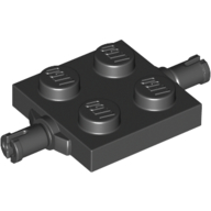 Plate Special 2 × 2 with Wheel Holders with Cross (+) Slots on Pins