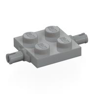 Plate Special 2 × 2 with Wheel Holders with Cross (+) Slots on Pins Light Bluish Gray
