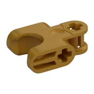 Technic Axle Connector 2 × 3 with Ball Socket, Closed Sides Pearl Gold