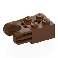 Technic Brick Special 2 × 2 with Ball Socket Wide and Axle Hole, No Arm Holes Reddish Brown