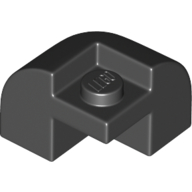 Brick Round, Curved 2 × 2 × 1 1/3, Corner Black