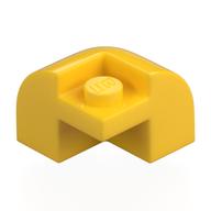 Brick Round, Curved 2 × 2 × 1 1/3, Corner Yellow