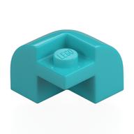 Brick Round, Curved 2 × 2 × 1 1/3, Corner Medium Azure