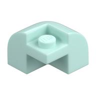 Brick Round, Curved 2 × 2 × 1 1/3, Corner Light Aqua
