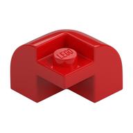 Stein rund, gebogen 2 × 2 × 1 1/3, Ecke Rot