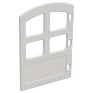 Duplo Door 1 × 4 × 4 with Four Panes, Same Size and Curved Top Weiß