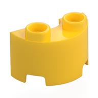 Brick Round, Half 1 × 2 Yellow
