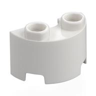 Brick Round, Half 1 × 2 White