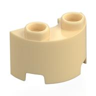 Brick Round, Half 1 × 2 Tan