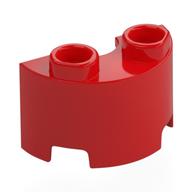 Brick Round, Half 1 × 2 Red