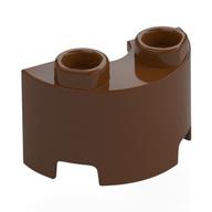Brick Round, Half 1 × 2 Reddish Brown