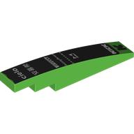 Brick Curved 1 × 6 with Black 'K', White Sponsors on Black Background print Bright Green