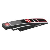 Brick Curved 1 × 6 with White 'H', Arrow on red Circles, White Sponsors print Schwarz