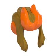 Hair with Horns and Ears, Orange Pattern Perlgold