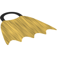 Duplo Cape with Black Back and Elastic Loop, Scalloped 5 Points Perlgold