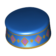 Kufi with Gold/Medium Lavender Decorations Blau
