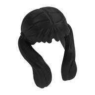 Hair Bangs, Long Ponytails on Sides Schwarz