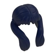 Hair Bangs, Long Ponytails on Sides Dark Blue