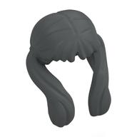 Hair Bangs, Long Ponytails on Sides Dark Bluish Gray