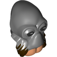 Minifig Head Special Alien (Ponda Baba the Aqualish) Dark Bluish Gray