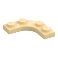Platte rund Ecke 3 × 3 mit 2 × 2 rund Aussparung Beige