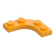Plate Round Corner 3 × 3 with 2 × 2 Round Cutout Bright Light Orange