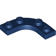 Plate Round Corner 3 × 3 with 2 × 2 Round Cutout Dark Blue