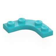 Plate Round Corner 3 × 3 with 2 × 2 Round Cutout Medium Azure
