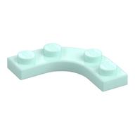 Plate Round Corner 3 × 3 with 2 × 2 Round Cutout Light Aqua