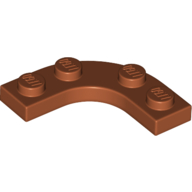 Plate Round Corner 3 × 3 with 2 × 2 Round Cutout Dark Orange