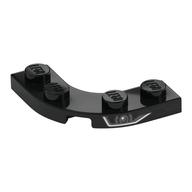 Plate Round Corner 3 × 3 with 2 × 2 Round Cutout and Silver Headlight print in Black