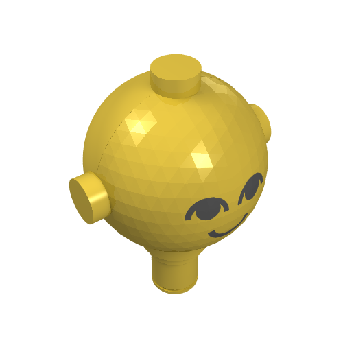 Homemaker Figure Head with Face Print Yellow